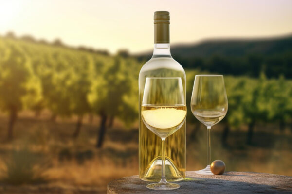 bottle-white-with-glass-background-vineyards